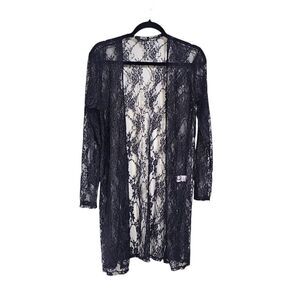 Julia By Love J Black Lace Kimono M Open Front Boho Western Whimsigoth